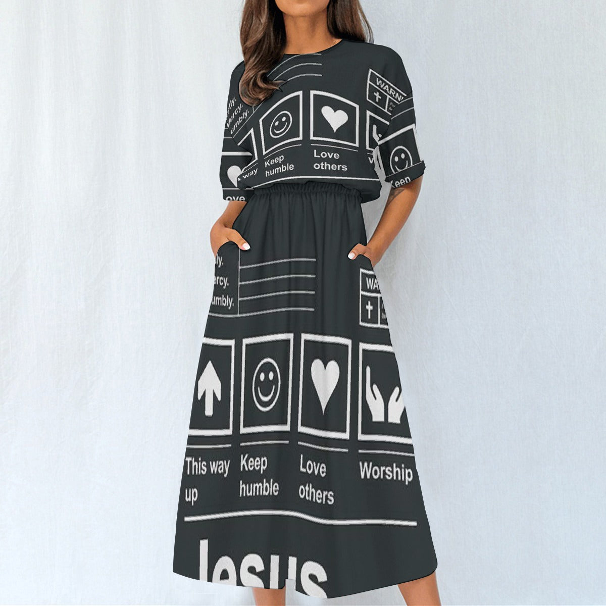 All-Over Print Women's Elastic Waist Dress