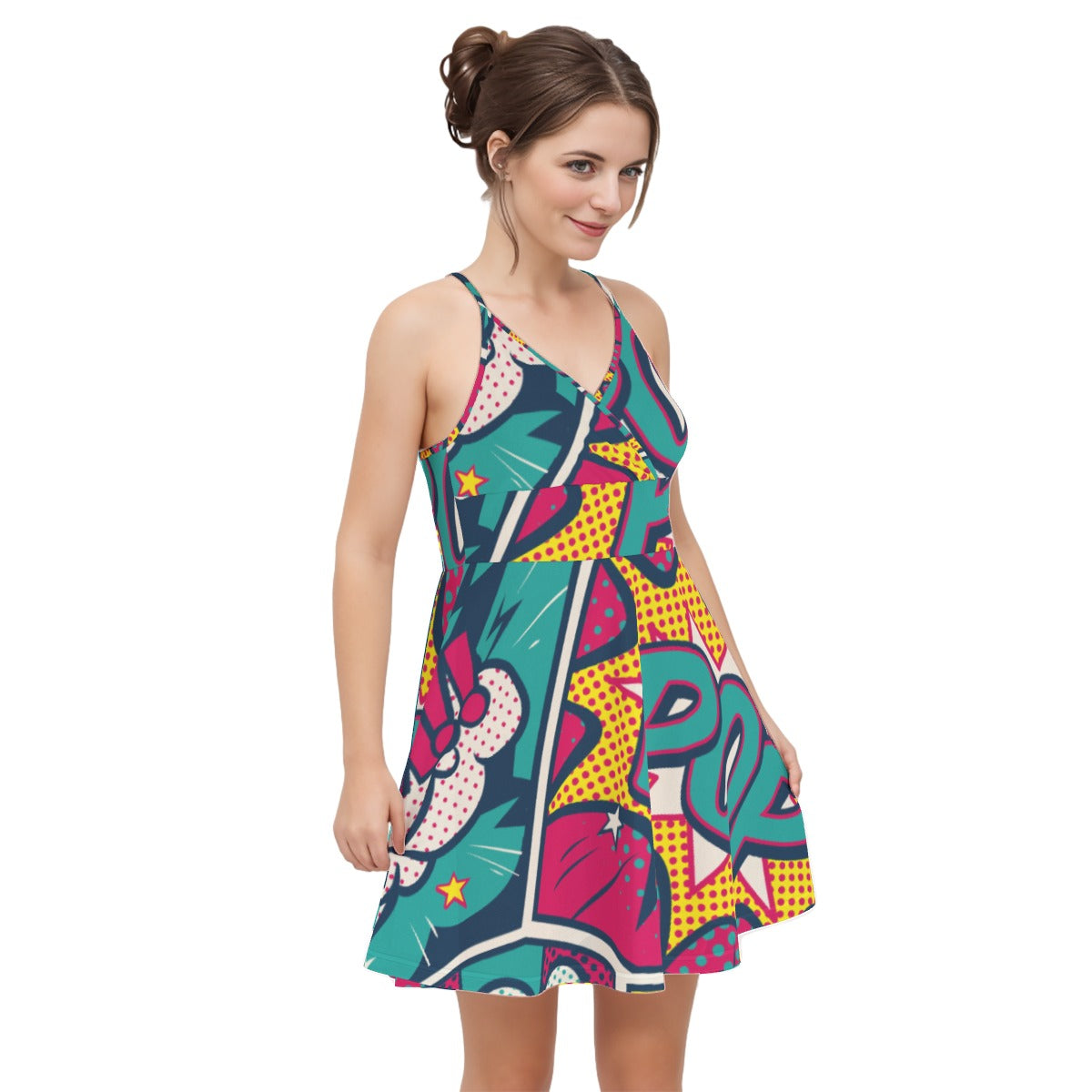 All-Over Print Women‘s Cross Cami Dress