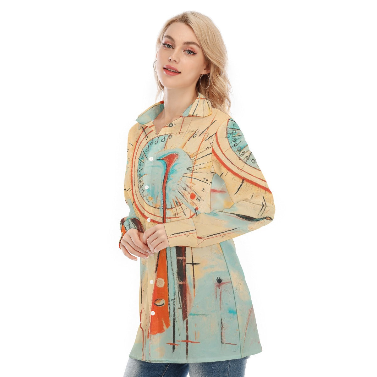 All-Over Print Women's Long Shirt