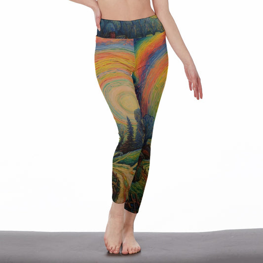 All-Over Print Women's High Waist Leggings | Side Stitch Closure