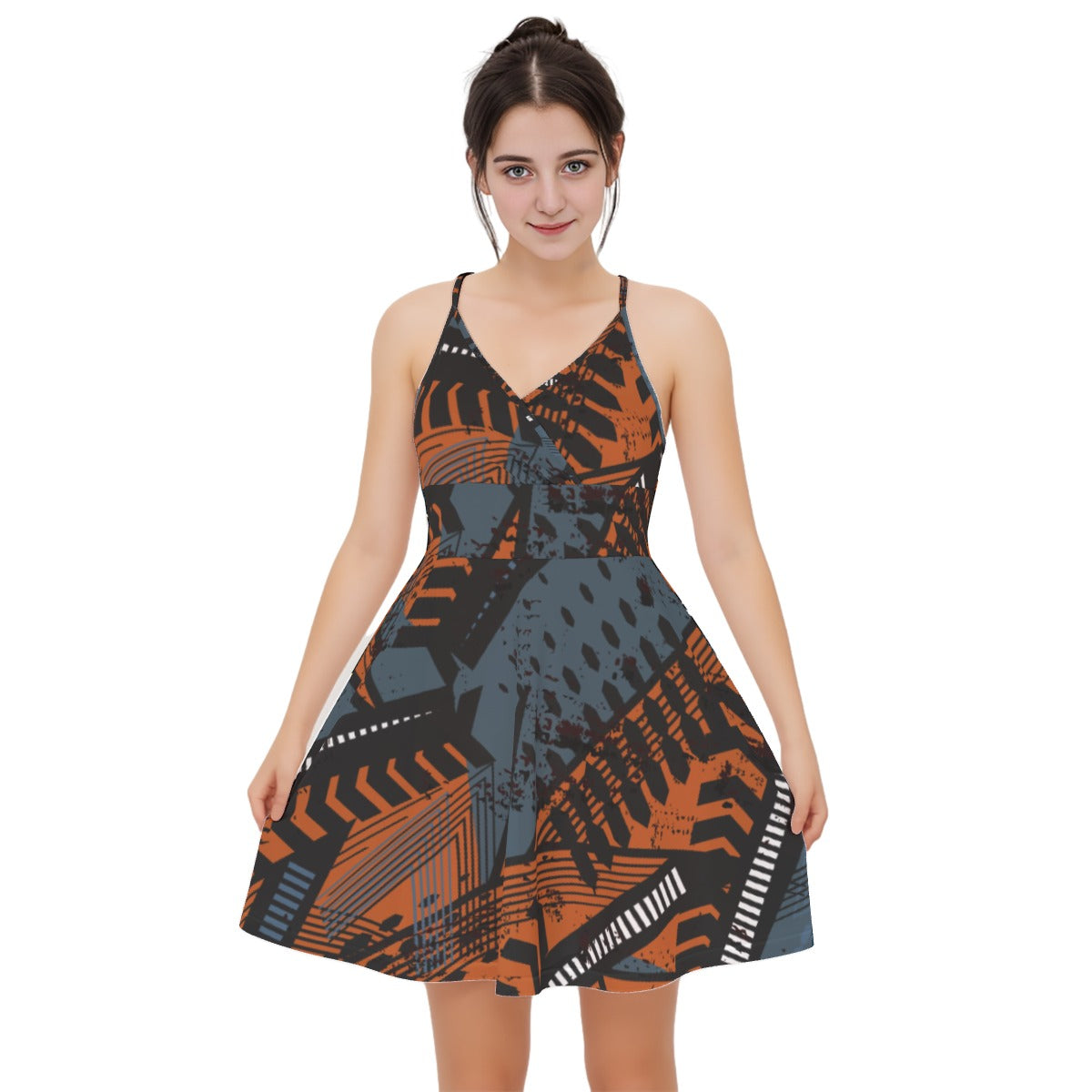 All-Over Print Women‘s Cross Cami Dress