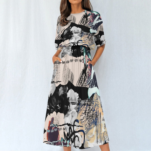 All-Over Print Women's Elastic Waist Dress