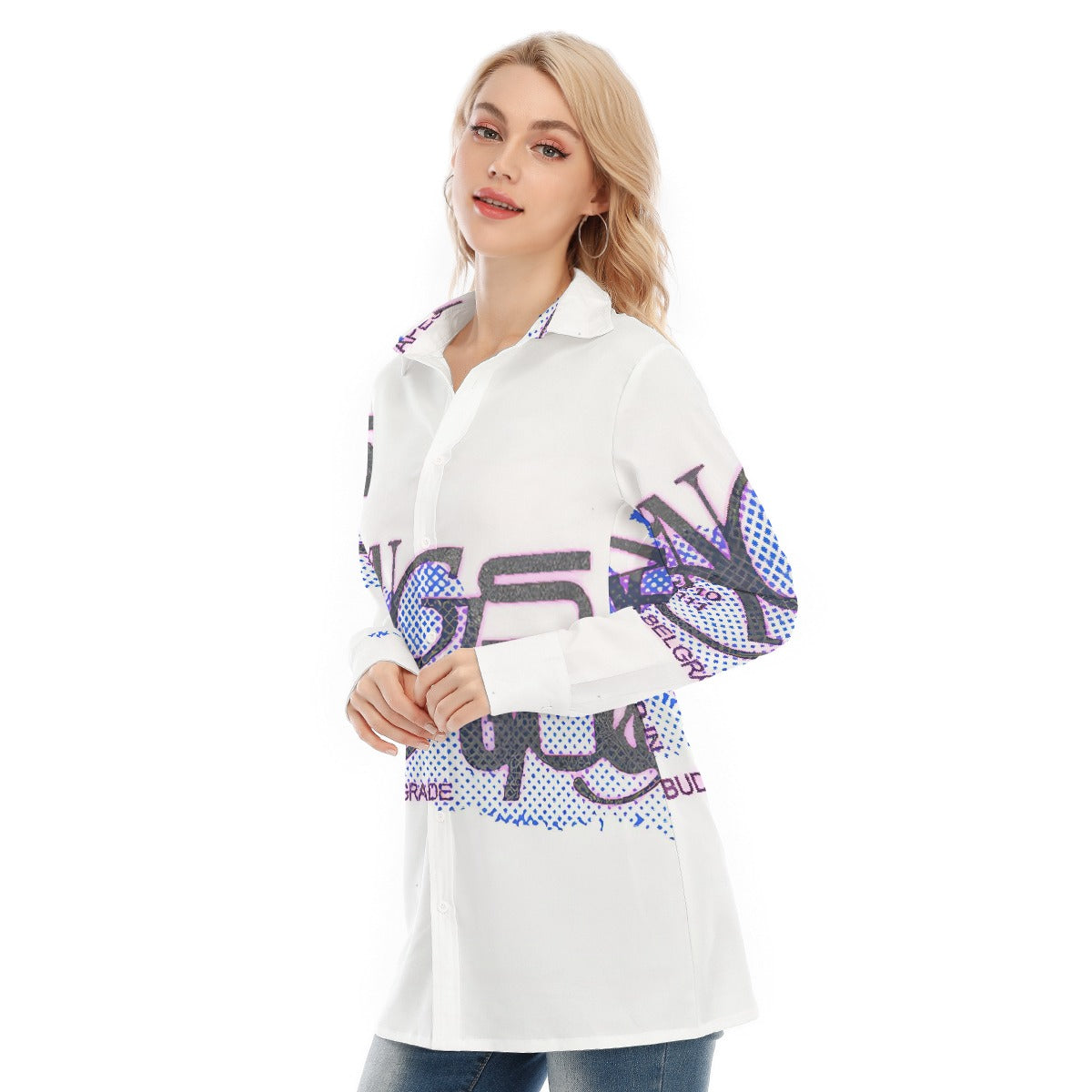 All-Over Print Women's Long Shirt