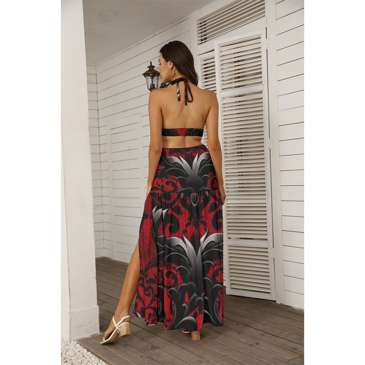 All-Over Print Women's Tie Back Wrap Dress