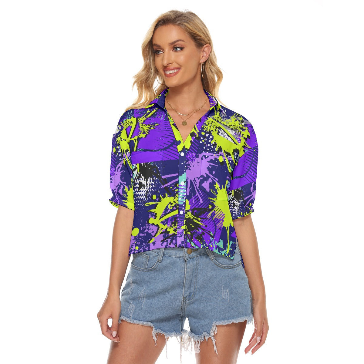 All-Over Print Women's V-neck Shirts