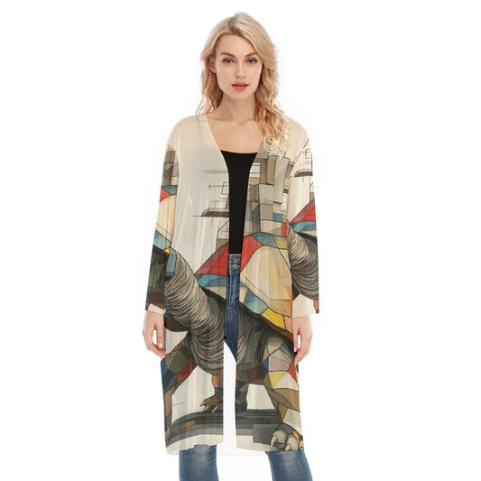 All- Over Print Women's Long Sleeve Mesh Cardigan