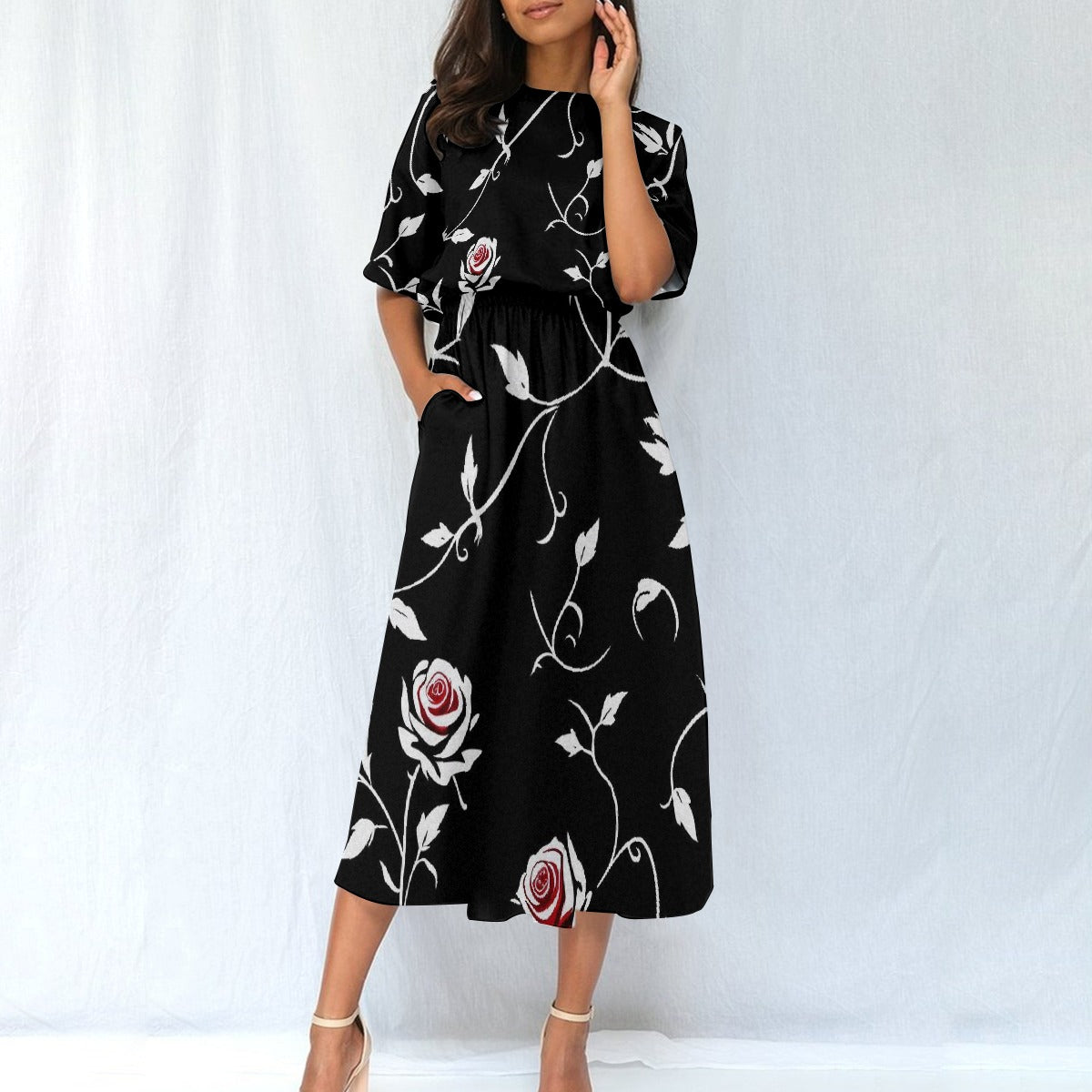 All-Over Print Women's Elastic Waist Dress