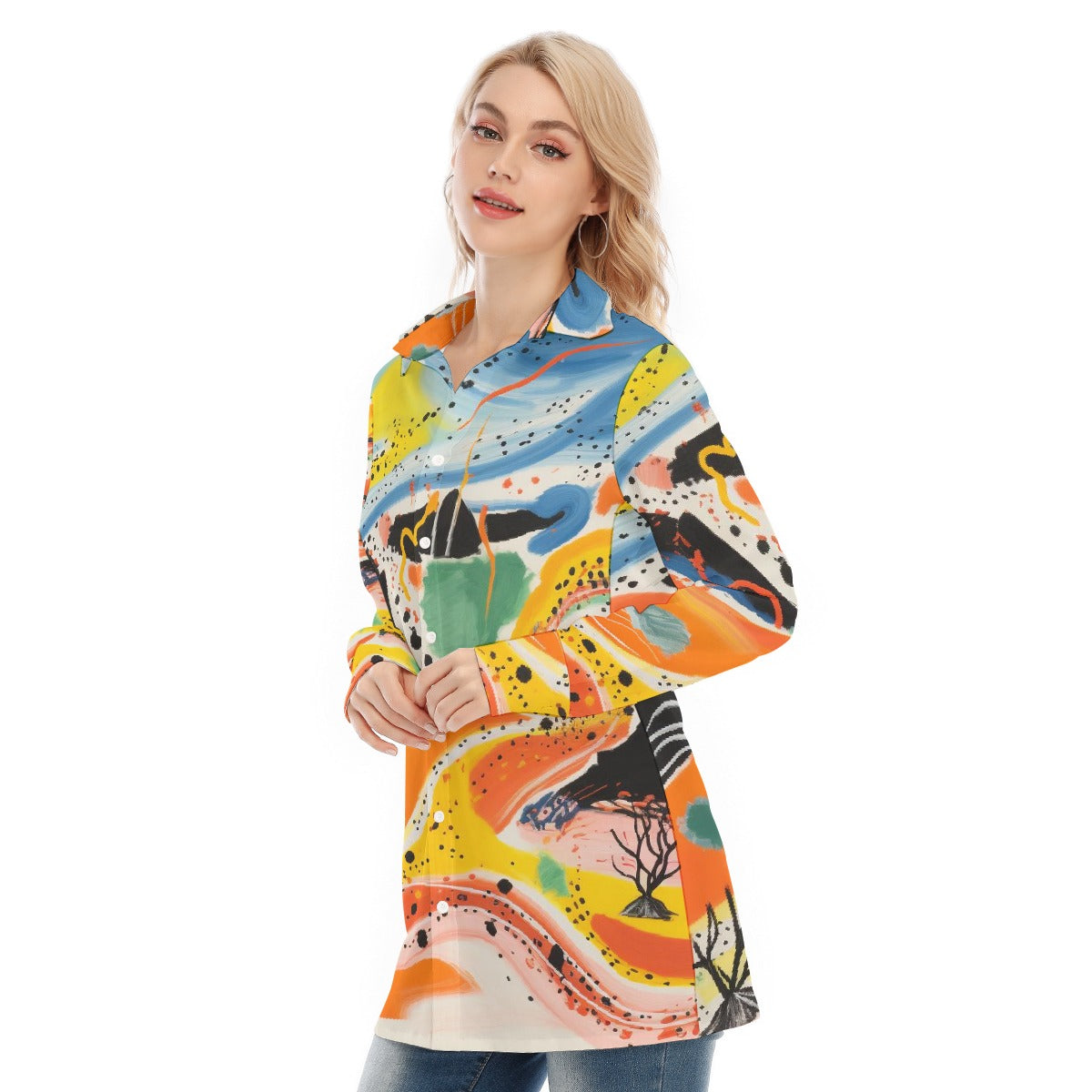 All-Over Print Women's Long Shirt