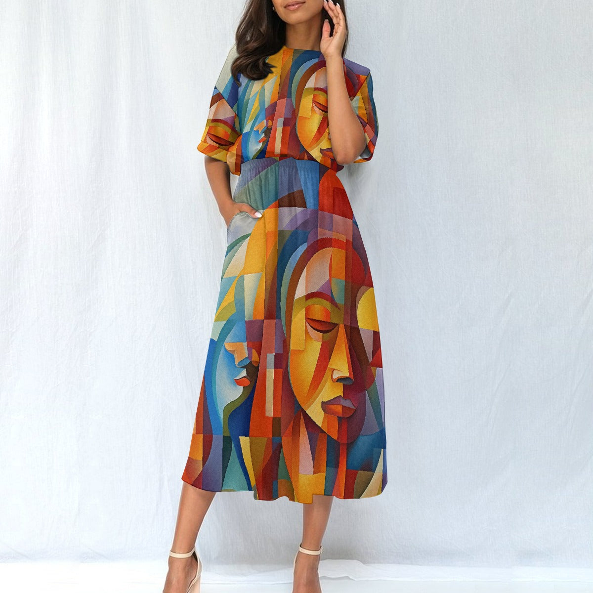 All-Over Print Women's Elastic Waist Dress