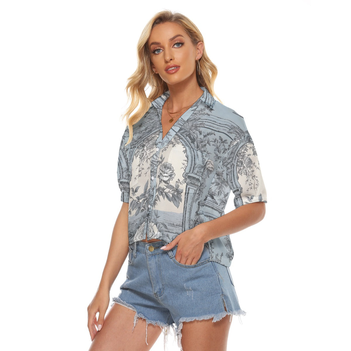 All-Over Print Women's V-neck Shirts