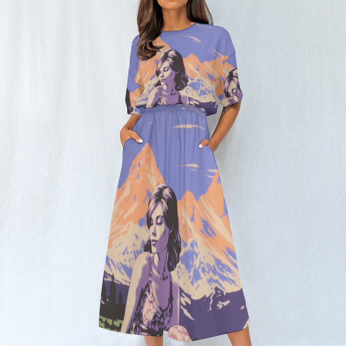 All-Over Print Women's Elastic Waist Dress