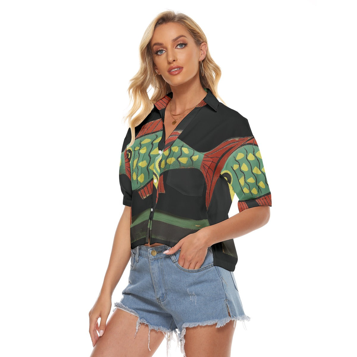 All-Over Print Women's V-neck Shirts