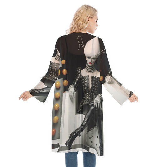 All- Over Print Women's Long Sleeve Mesh Cardigan