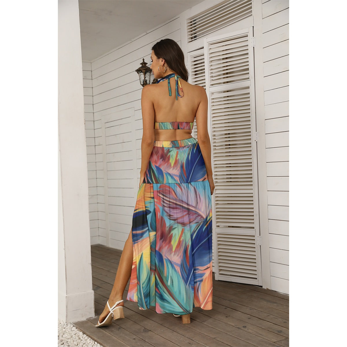 All-Over Print Women's Tie Back Wrap Dress