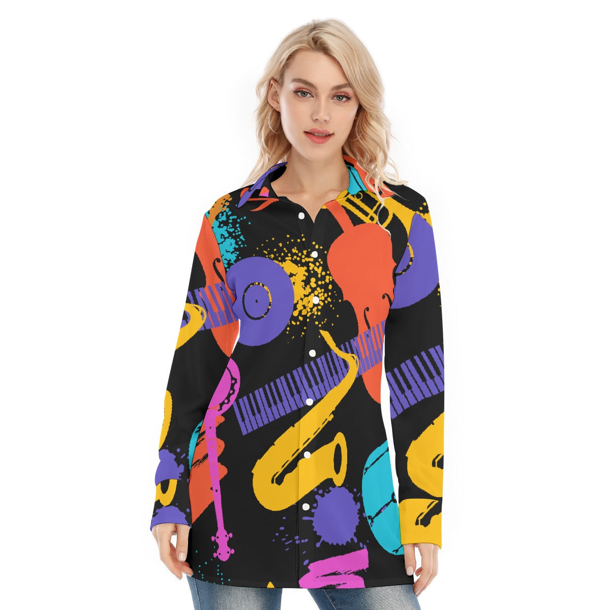 All-Over Print Women's Long Shirt