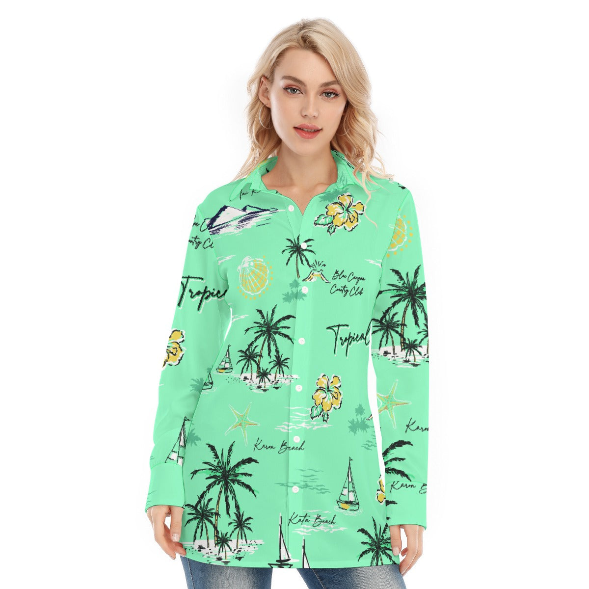 All-Over Print Women's Long Shirt