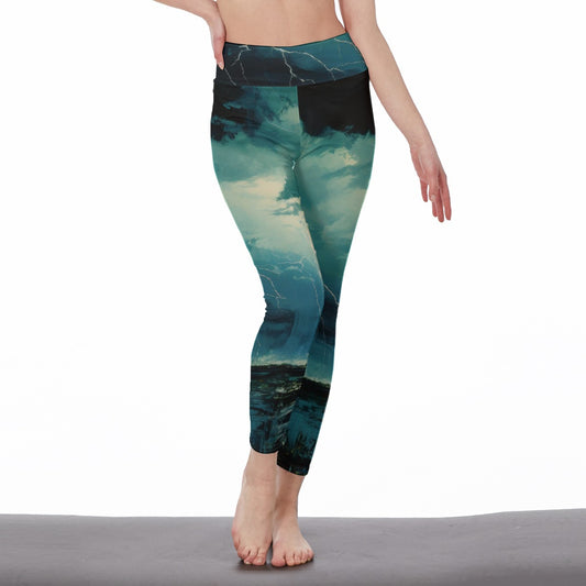 All-Over Print Women's High Waist Leggings | Side Stitch Closure