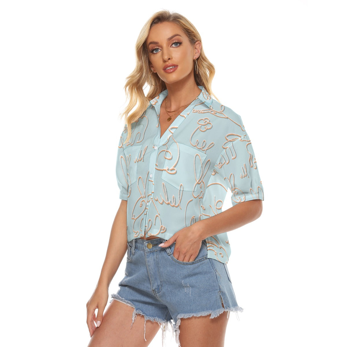 All-Over Print Women's V-neck Shirts