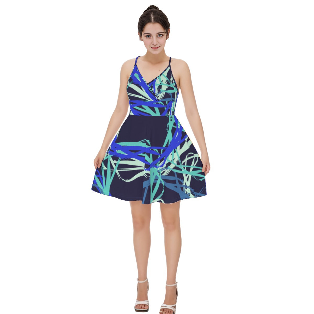 All-Over Print Women‘s Cross Cami Dress