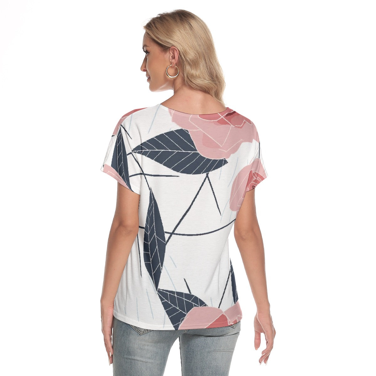 All-Over Print Women's Loose V-neck Short Sleeve T-shirt