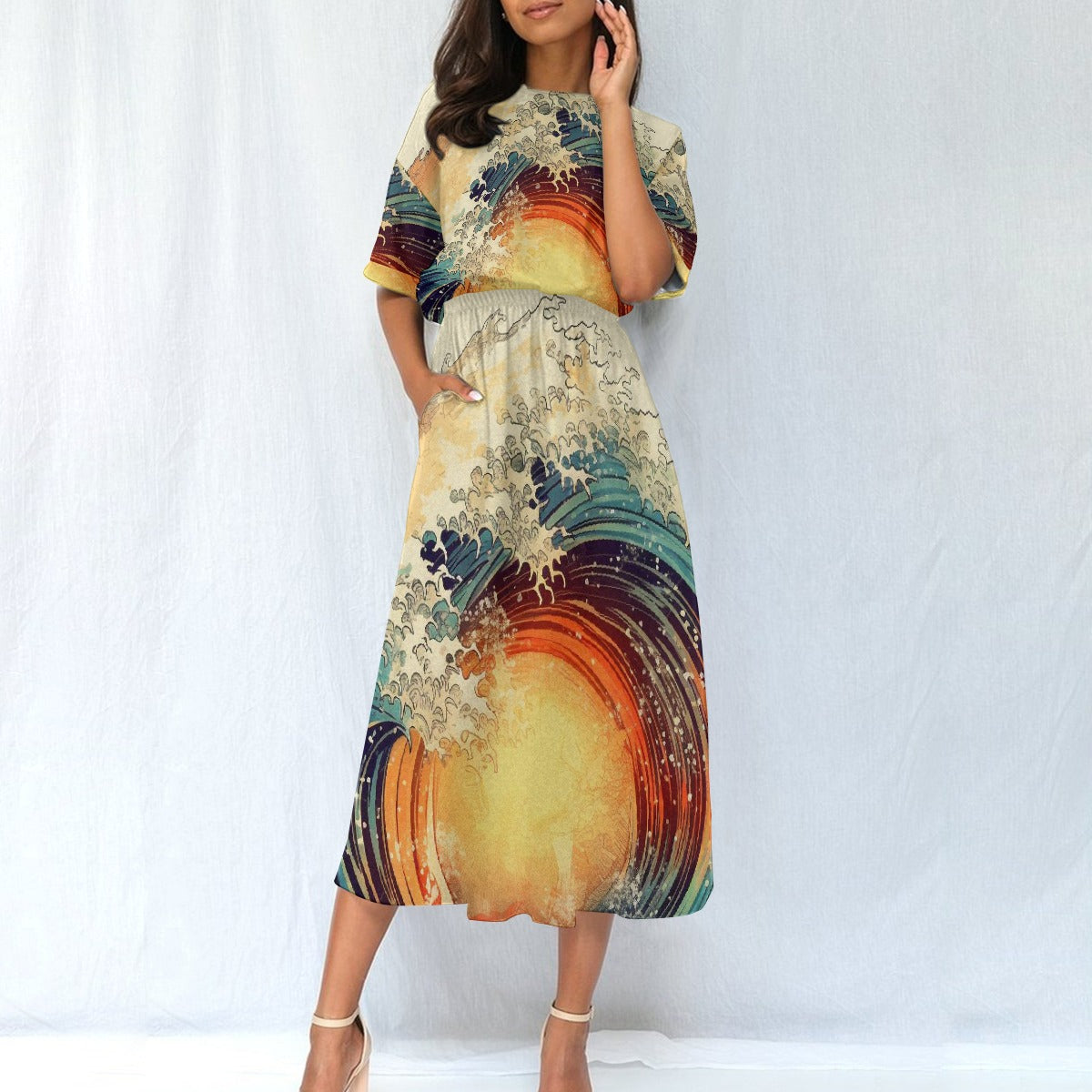 All-Over Print Women's Elastic Waist Dress