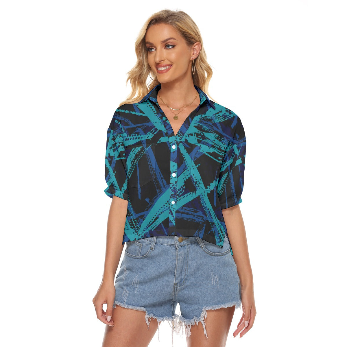 All-Over Print Women's V-neck Shirts