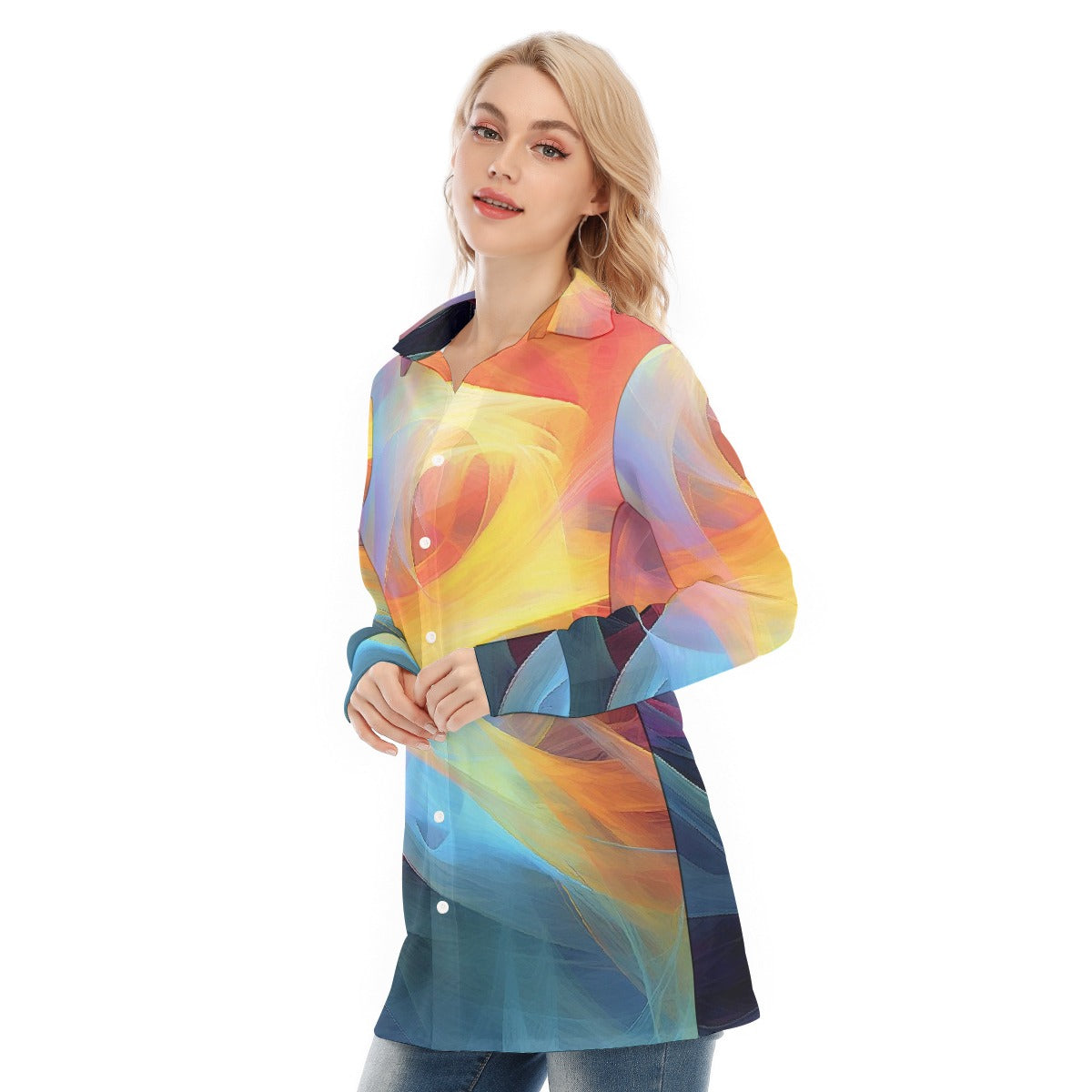 All-Over Print Women's Long Shirt