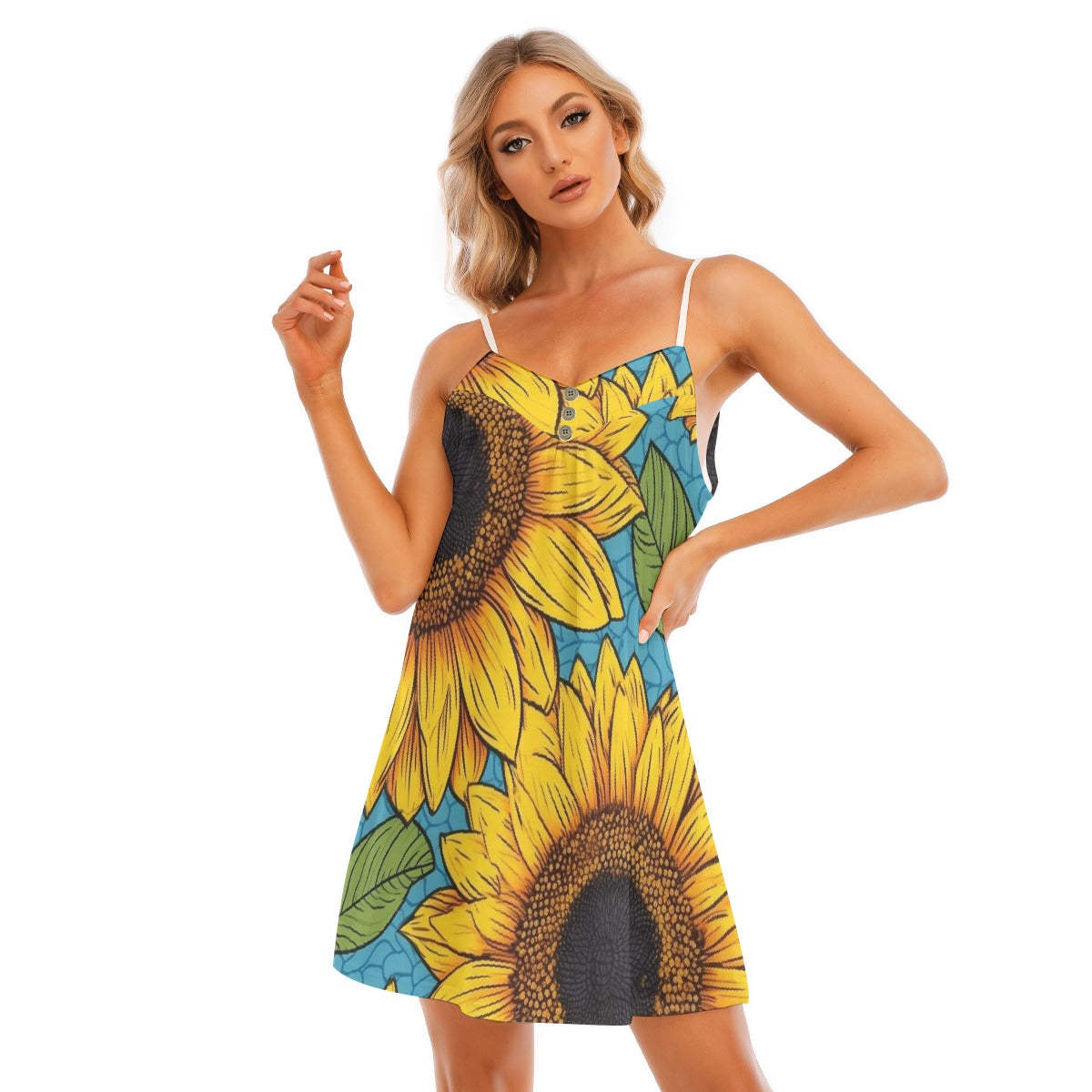 All-Over Print Women's V-neck Cami Dress