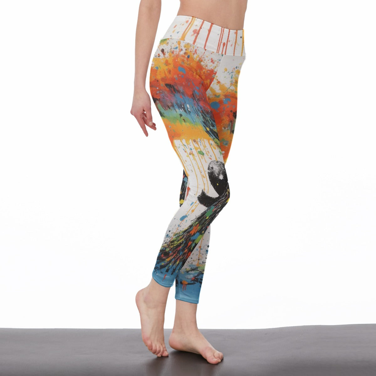 All-Over Print Women's High Waist Leggings | Side Stitch Closure