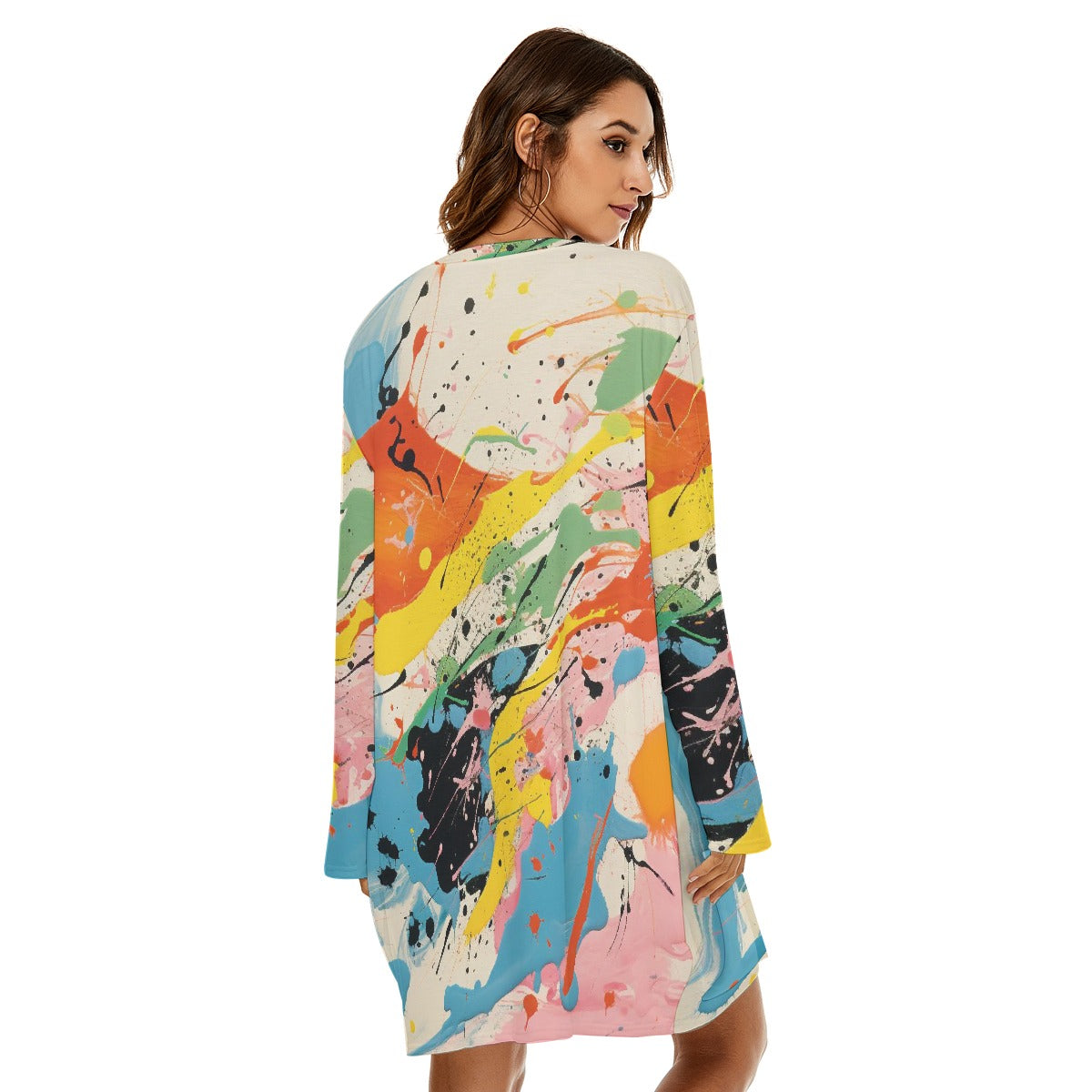 All-Over Print  Women's Loose Crew Neck Dress