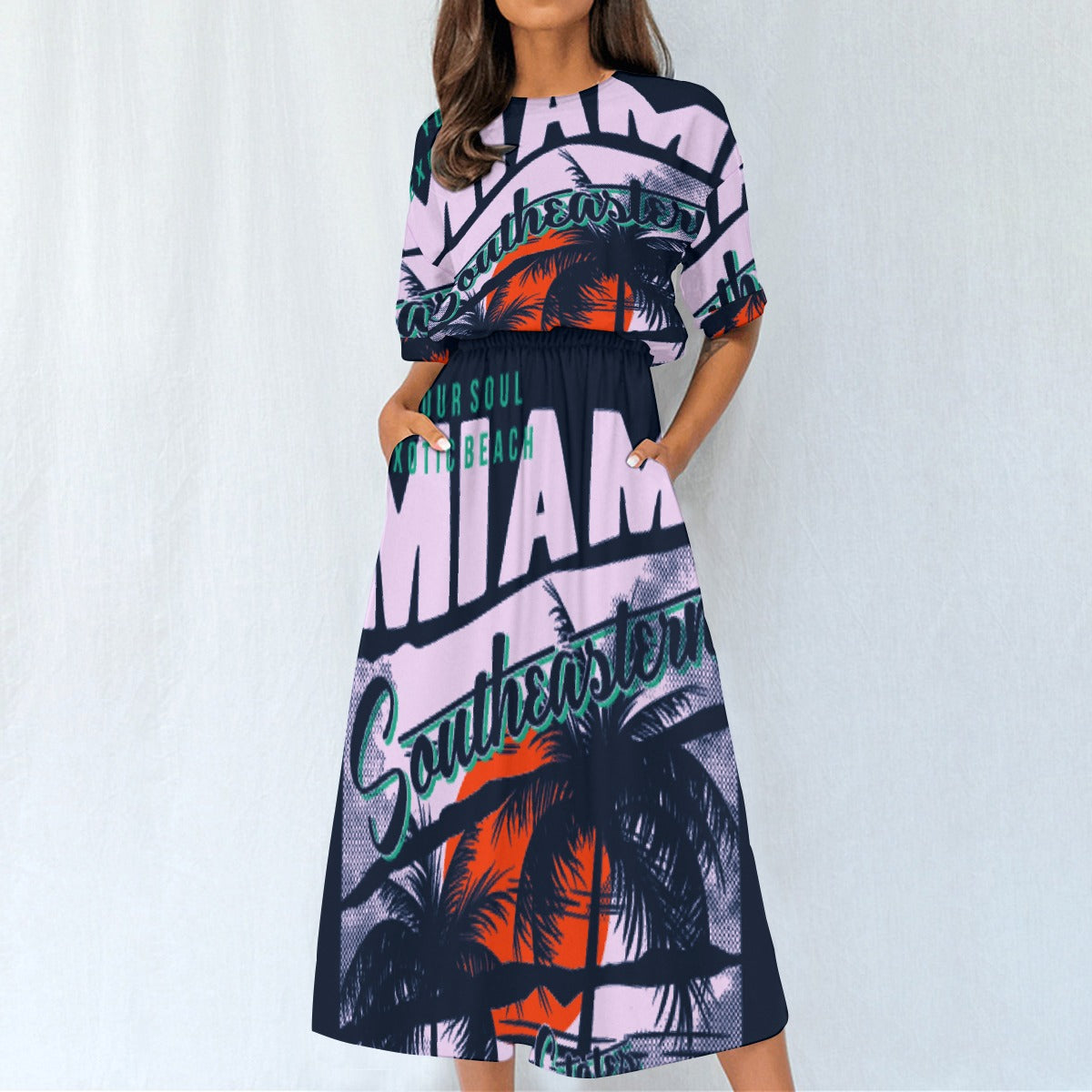 All-Over Print Women's Elastic Waist Dress