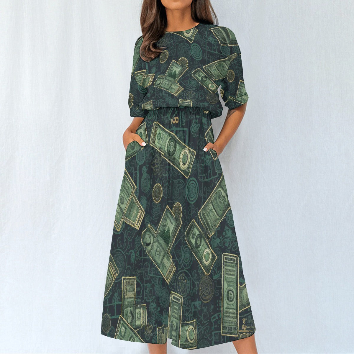 All-Over Print Women's Elastic Waist Dress