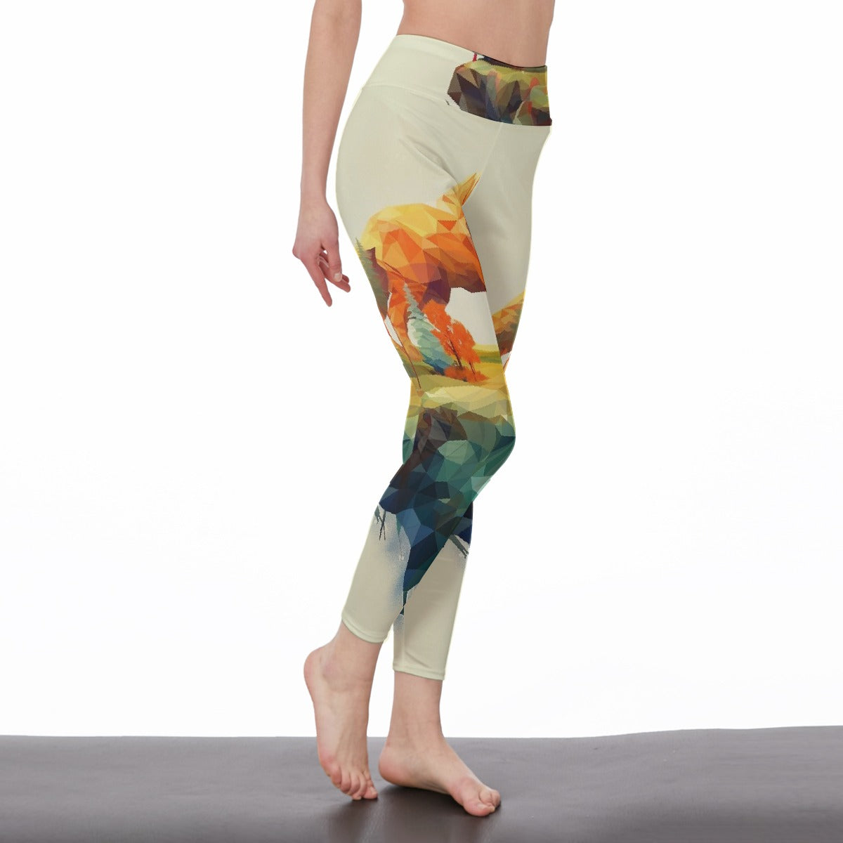 All-Over Print Women's High Waist Leggings | Side Stitch Closure