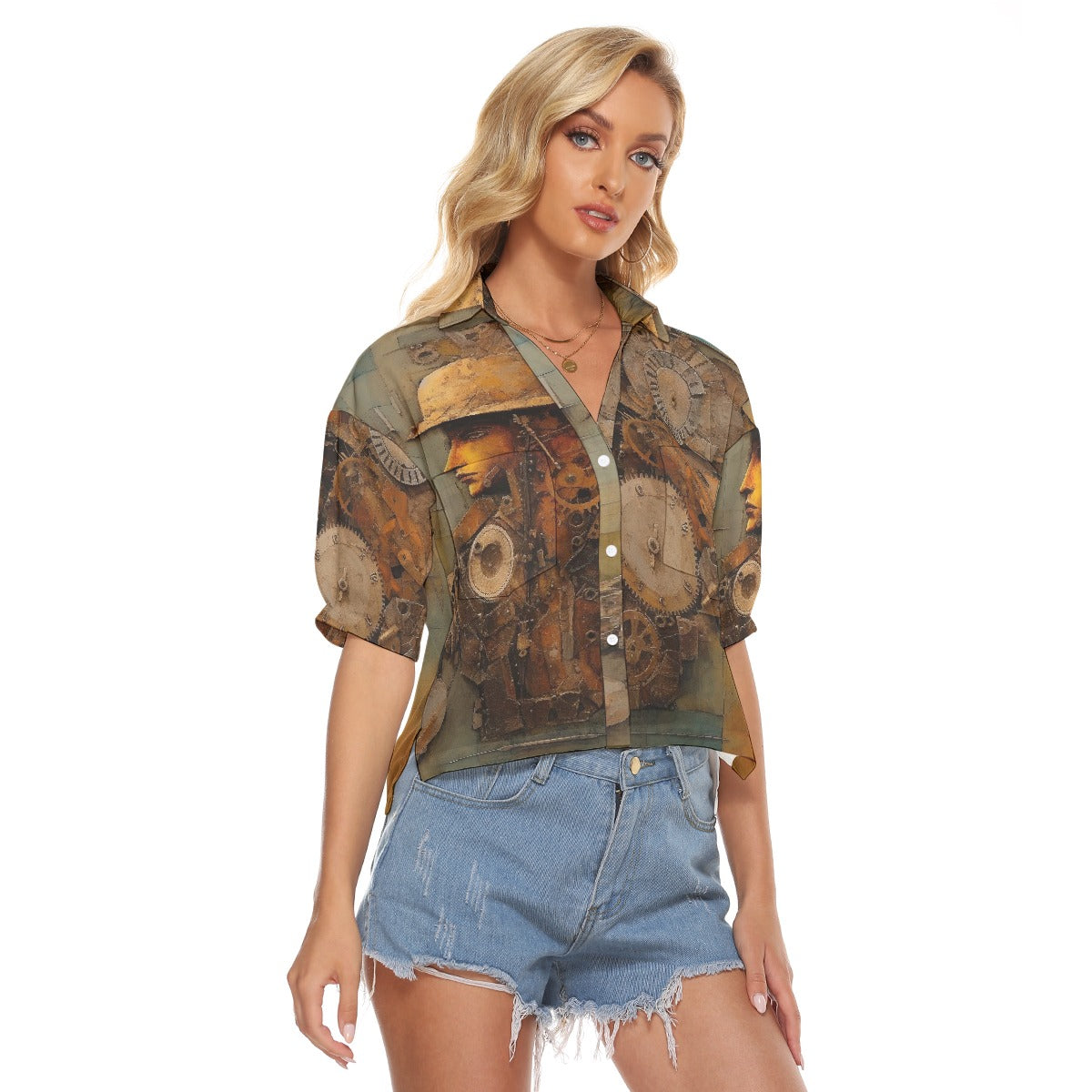 All-Over Print Women's V-neck Shirts