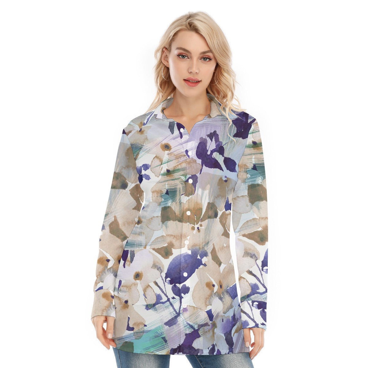 All-Over Print Women's Long Shirt