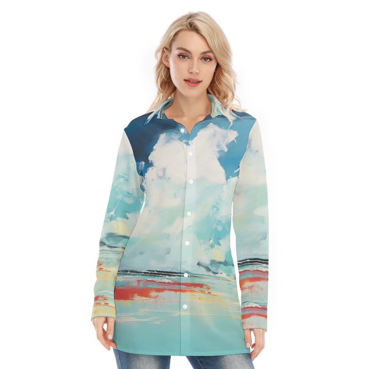 All-Over Print Women's Long Shirt