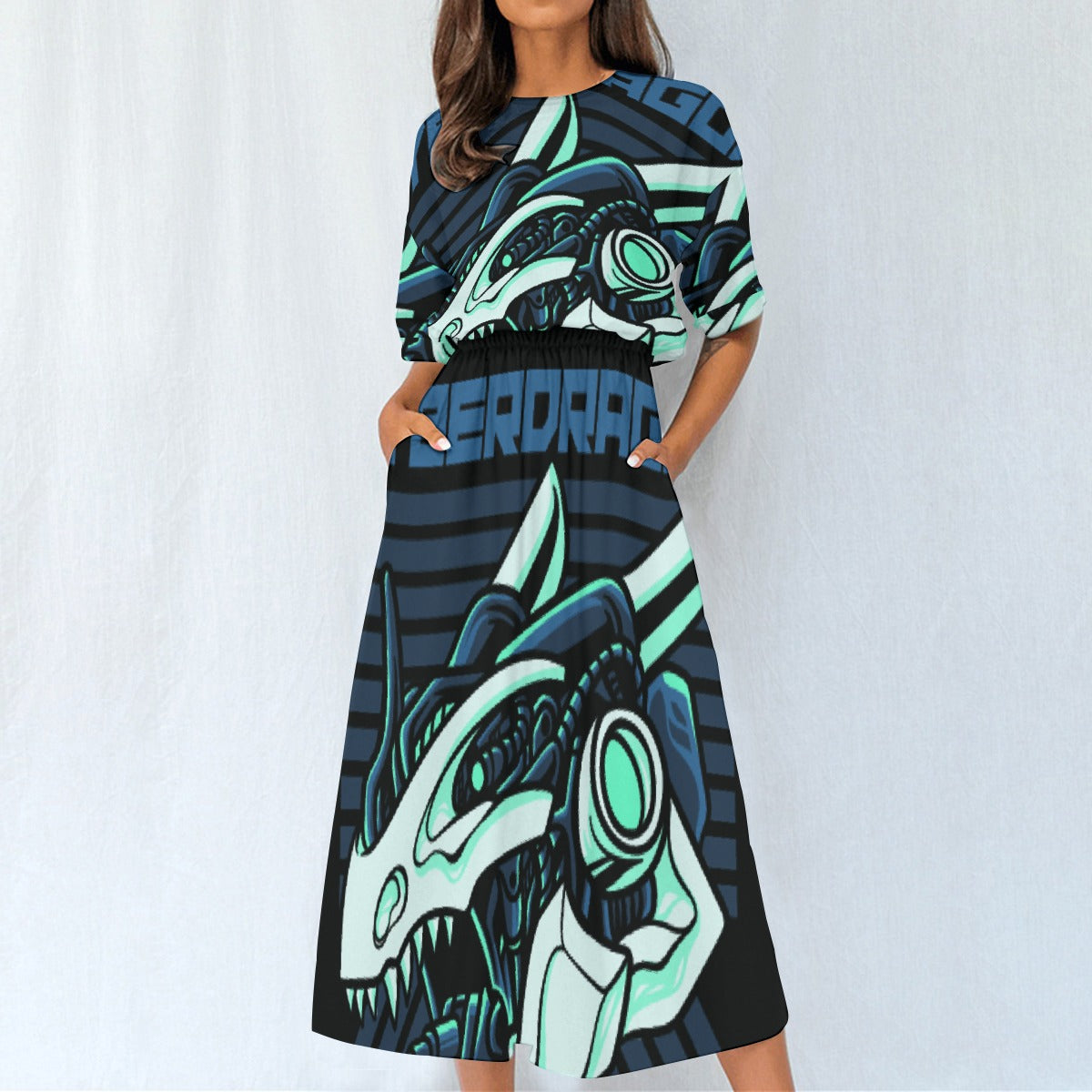 All-Over Print Women's Elastic Waist Dress