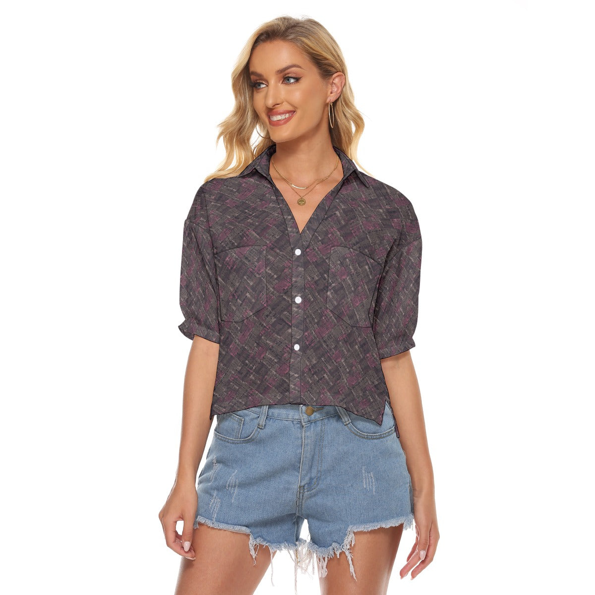 All-Over Print Women's V-neck Shirts