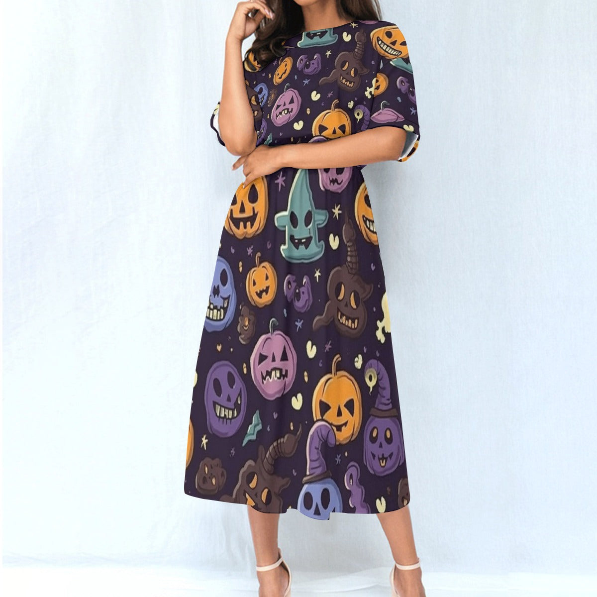 All-Over Print Women's Elastic Waist Dress