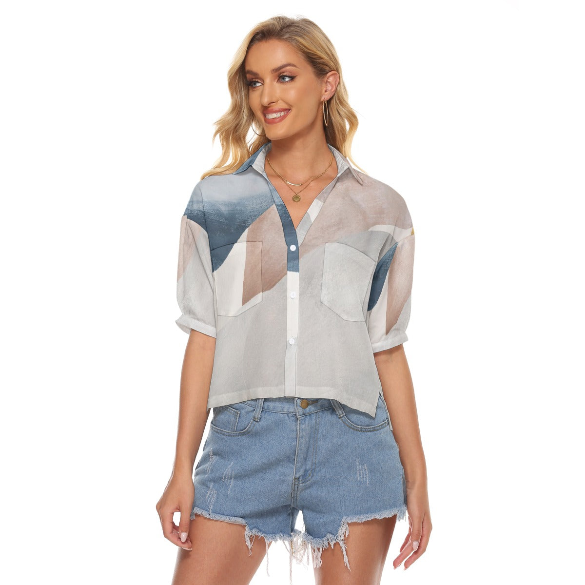 All-Over Print Women's V-neck Shirts