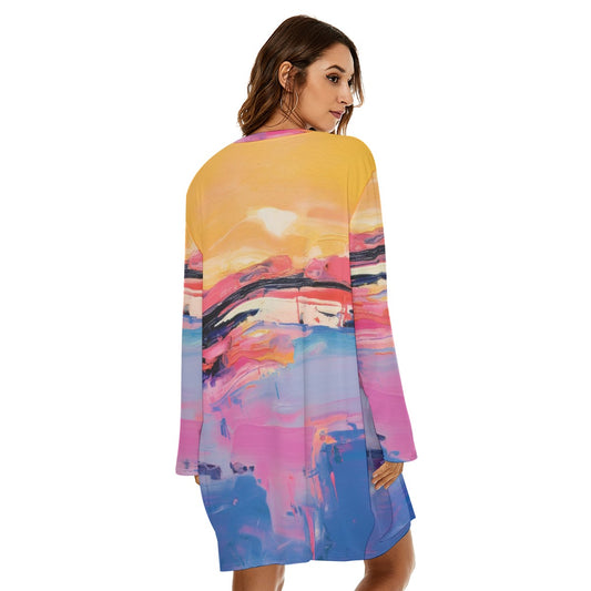 All-Over Print  Women's Loose Crew Neck Dress