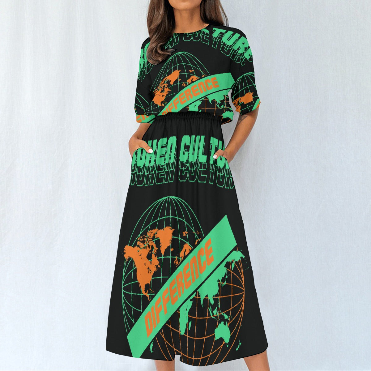 All-Over Print Women's Elastic Waist Dress