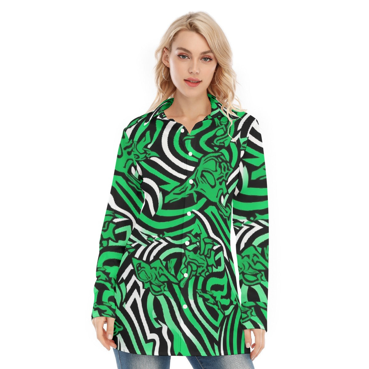 All-Over Print Women's Long Shirt