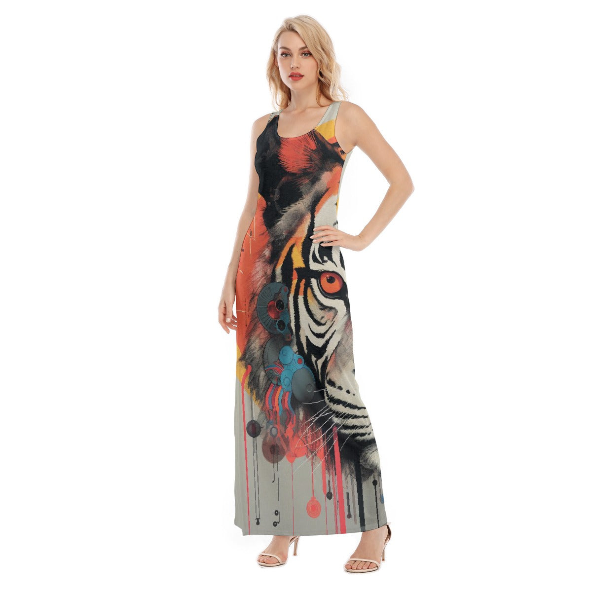 All-Over Print Women's Vest Dress | Length To Ankle