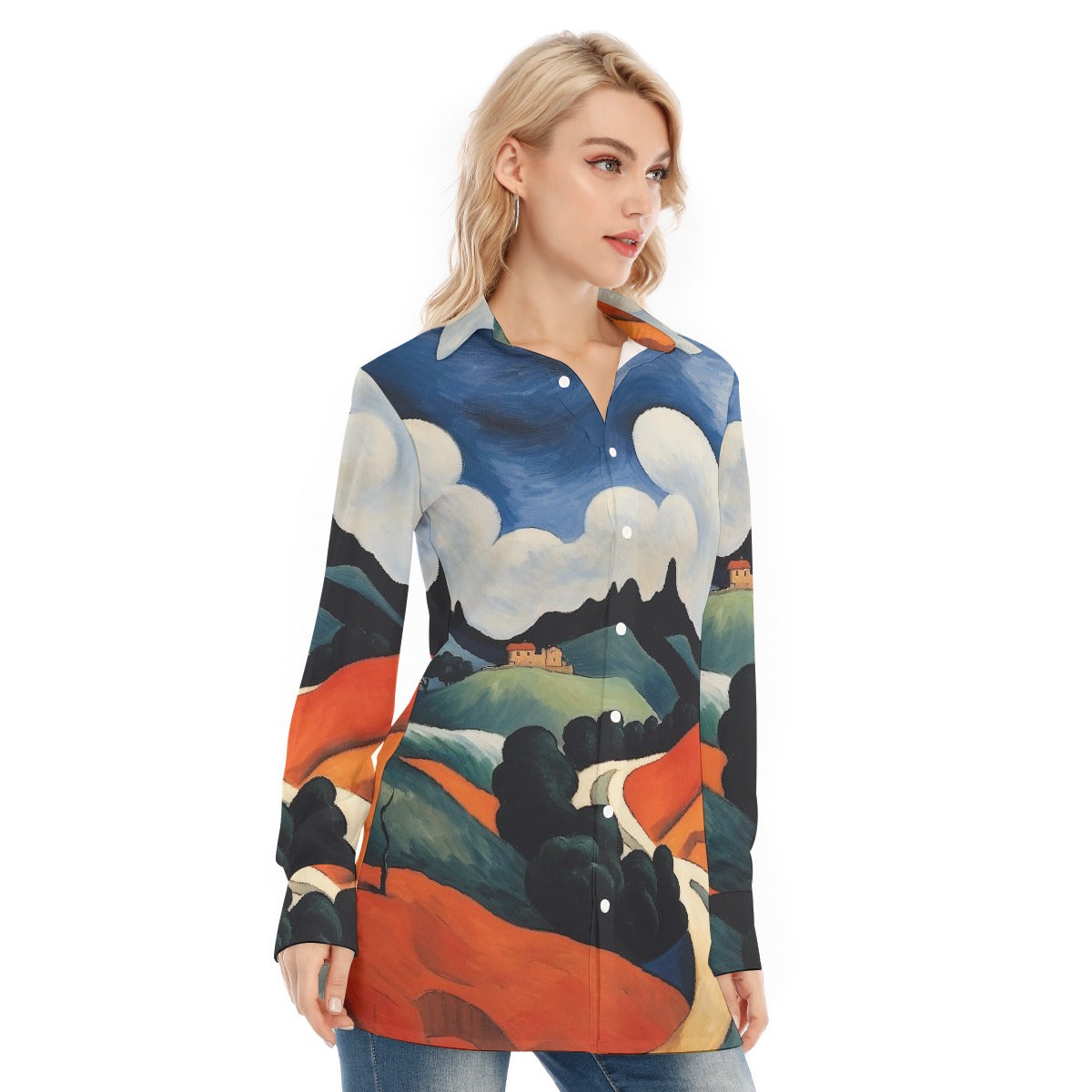 All-Over Print Women's Long Shirt