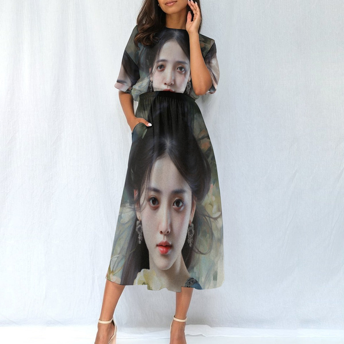 All-Over Print Women's Elastic Waist Dress