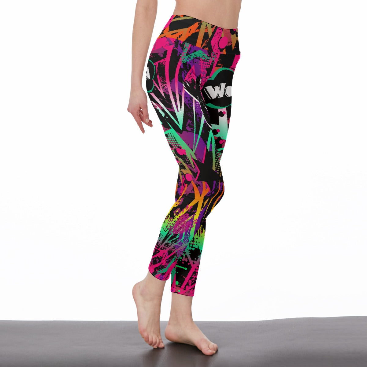 All-Over Print Women's High Waist Leggings | Side Stitch Closure