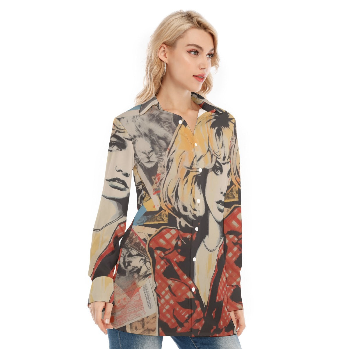 All-Over Print Women's Long Shirt