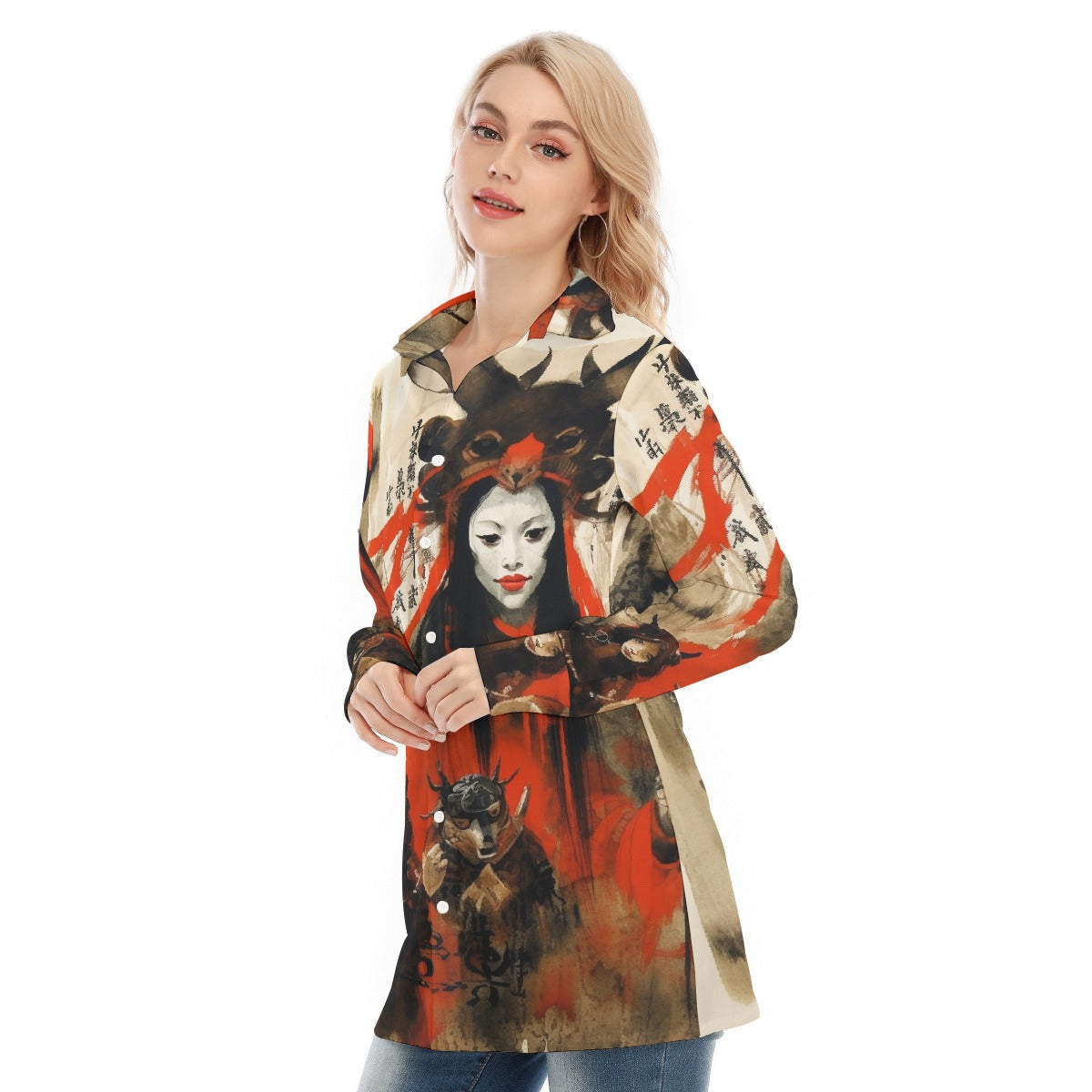 All-Over Print Women's Long Shirt