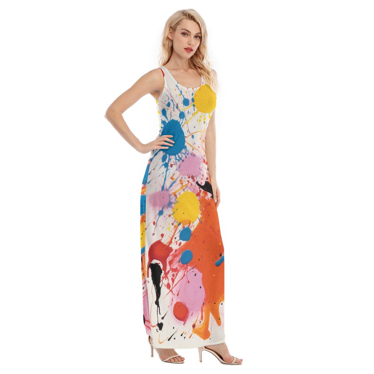 All-Over Print Women's Vest Dress | Length To Ankle